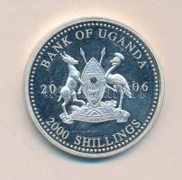 Uganda 2006. 2000Sh Ag "Futball hírességei - Franciaország 1990-es évek" T:PP Uganda 2006. 2000 Shilling Ag "Hall of Fame of football-France 1990s" C:PP