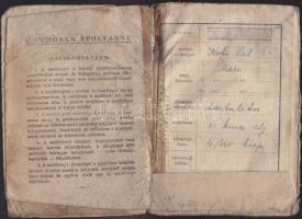 1943 Kisegítő Munka Százados katona zsoldkönyve. (viharvert) / Jewish military work regiment member`...