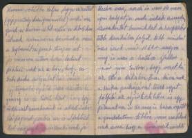 1943 Frontnapló a II. világháború keleti hadszínteréről szóló érdekes feljegyzésekkel 42 kézzel írt ...