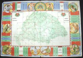 Régi Hungarista társasjáték táblája 34x48cm