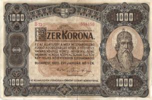 1920. 1000K "Orell Füssli Zürich" T:III