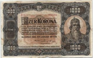 1920. 1000K "Orell Füssli Zürich" T:III-