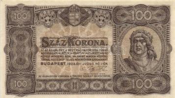 1923. 100K nyomdahely jelölés nélkül (3x) T:II+,II