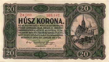 1920. 20K sorszám között pont (3x) T:II,II-