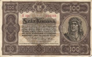 1920. 100K "Orell Füssli Zürich" (2x) kétféle színű sorszámokkal T:II,III