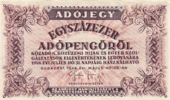 1946. 100.000AP fehér papíron (4x) T:II