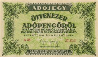 1946. 50.000AP (3x) egymás utáni sorszámok T:I-