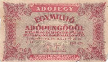 1946. 1.000.000AP fordított címer (5x) T:II,III,III-