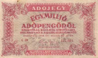 1946. 1.000.000AP fordított címer (5x) T:II,III,III-