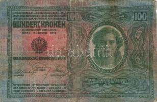 1912. 100K mindkét oldal német és piros vízszintes "Deutschösterreich" felülnyomással + 19...