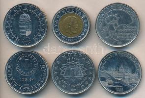 2002. 100Ft "Kossuth" + 2004-2007. 50Ft 5db klf emlékverete T:2