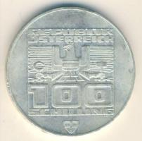 Ausztria 1976. 100Sch Ag "Innsbruck - XII. téli olimpia/síelő" T:2 Austria 1976. 100 Schilling Ag "Winter Olympics Innsbruck/skier" C:XF