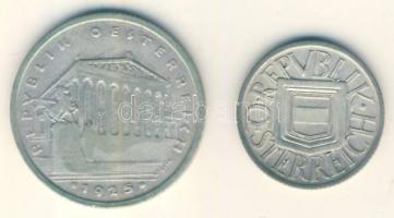 Ausztria 1925. 1/2Sch Ag + 1Sch Ag T:2-	
Austria 1925. 1/2 Schilling Ag + 1 Schilling C:VF