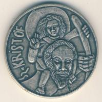 DN "Társadalombiztosításért/ Szent Kristóf" fém emlékérem (d=42mm) dísztokban T:1