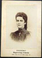 cca 1898 Erzsébet királynő keményhátú fotó / Cabinet photo of Sissy 13x18 cm