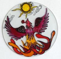 Kézzel festett üveg-kép d: 13cm