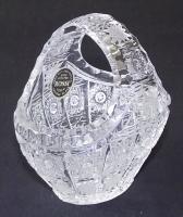 Kézzel vésett ólomkristály kosárka 10cm