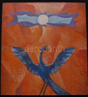 Jelzés nélkül: Madár, olaj-farost, 26x28cm