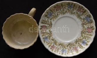 Kézzel festett német porcelán csésze alátéttel / German chinaware handpainted tea-cup with plate