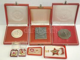 Nagy doboznyi szocialista kitüntetés tétel, közte sok "Kiváló Dolgozó" adományozói dobozban, több igazolvánnyal is,"Szocialista Brigád" kitüntetés dobozában, emellett néhány sportérem dísztokban