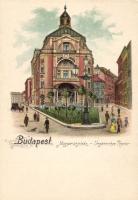Budapest V. Magyar színház litho