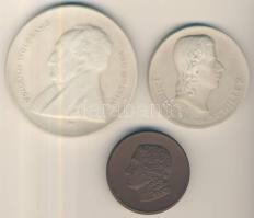 Németország DN 3db Meisseni porcelán emlékplakett: "Johann Wolfgang Goethe/Bad Lauchstadt"...