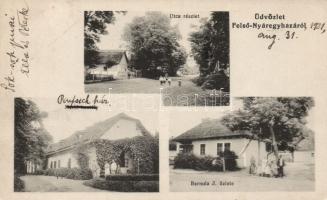 Felső-Nyáregyháza Bernula J. üzletével, kastéllyal