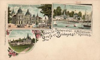 Budapest Milleneumi Kiállítás a Haditengerészet csarnokával litho (fl)