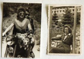 2db fotó Szörényi Éva színésznőről, az egyik a művésznő saját kezű aláírásával