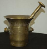 Réz réz mozsár törővel 18cm magas