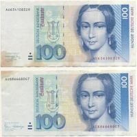 Németország 1989-1991 100DM (4x) T:3 / Germany 1989-1991 100DM (4x) C: VG