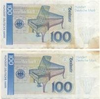 Németország 1989-1991 100DM (4x) T:3 / Germany 1989-1991 100DM (4x) C: VG