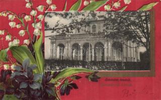Arad Baross park pavilion litho