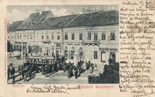 Szatmár Deák square tram, shops