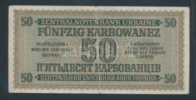 Ukrajna/Német megszállás II. világháború 1942. 50 Karbovanec T:II- Ukraine/German occupation WWII 1942. 50 Kaarbovanec C:VF