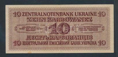 Ukrajna/Német megszállás II. világháború 1942. 10 Karbovanec T:II- Ukraine/German occupation WWII 1942. 10 Kaarbovanec C:VF