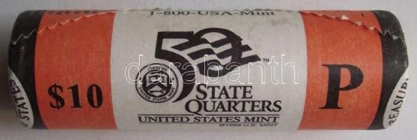 Amerikai Egyesült Államok 2006P. 1/4$ "Colorado" (40x) eredeti bontatlan rollni T:1 USA 2006P Quarter Dollar "Colorado" (40x) original bankroll C:Unc