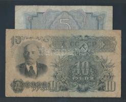 Szovjetunió 1934. 5GR + 1947. 10R T:III
Soviet Union 1934. 5 Gold Rubles + 1947. 10 Rubles C:F