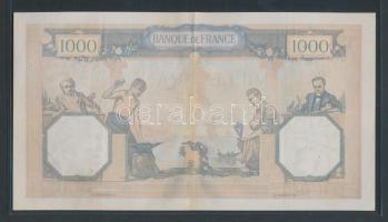 Franciaország 1938.november 3. 1000Fr T:II- (szép állapotbankét kis lyuk, tűzőgép nyoma)
France 1938...