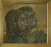 1944 Novotny Emil Róbert (1898-1975): Házaspár. Olaj, vászon. 59x55 cm