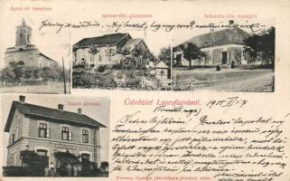 Lajosfalva with railway station, mill and restaurant (Rb)