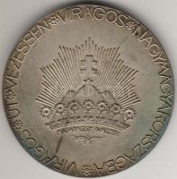 1930-as évek "Virágos Budapest..." Nagyalakú, ezüstözött bronz, jutalomérem Szign:Madarass...