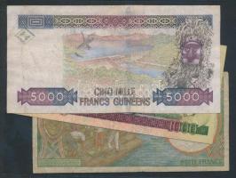 Közép Afrikai Államok / Kongó 2002. 1000Fr T:III + Uganda 2005. 1000Sh T:III + Guinea 1998. 5000Fr T:III Central Africa/Congo 2002. 1000 Francs C:F + Uganda 2005. 1000 Shillings C:F + Guinea 1998. 5000 Francs C:F
