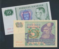 Svédország 1978. 5K + 1990. 10K T:II
Sweden 1978. 5 Kronor + 1990. 10 Kronor C:XF