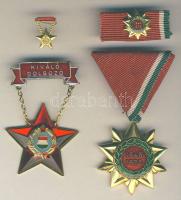 1970. "Felszabadulási Jubileumi Emlékérem" kitüntetés miniatűrrel, eredeti dísztokban T:1- + 2Kiváló Dolgozó" kitüntetés miniatűrrel dísztokban T:2