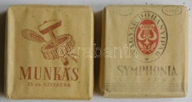 cca 1970 Bontatlan csomag Munkás szivarka és Symphonia szivarka