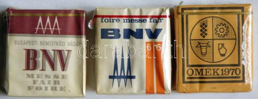 cca 1970  3db bontatlan csomag cigaretta: Omék 1970, BNV 1966, BNV 1965