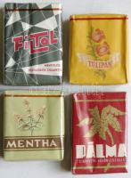 4db bontatlan csomag régi cigaretta: Pálma, Mentha, Tulipán, Filtol