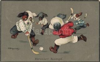 Dogs, hockey litho s: A. E. Kennedy