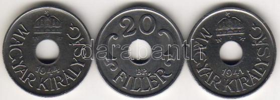 1941,43,44 20f acél-sor 3db T:2,2+